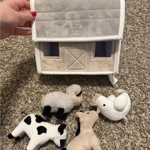 Lambs & Ivy Baby Farm Plush Barn With 4 Stuffed Animal Toys Horse Chicken Sheep